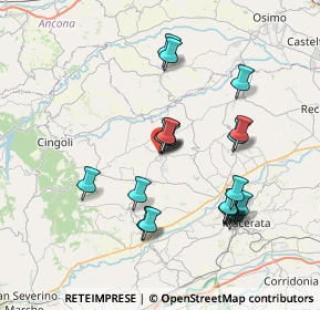 Mappa CAP, 62010 Appignano MC, Italia (7.1625)