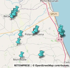 Mappa Via Le rupi, 62018 Potenza Picena MC, Italia (5.084)