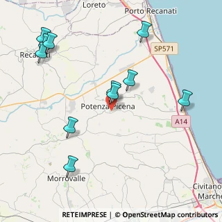 Mappa Via Antonio Segni, 62018 Potenza Picena MC, Italia (4.87091)