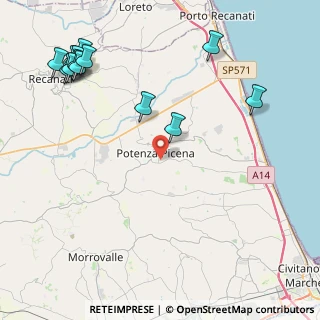 Mappa Via Antonio Segni, 62018 Potenza Picena MC, Italia (5.81077)