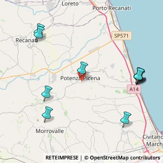 Mappa Via Segni, 62018 Potenza Picena MC, Italia (5.54727)