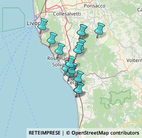 Mappa Località della Torre SP 13 Stradone della Torre, 56040 Castellina Marittima PI, Italia (10.07533)