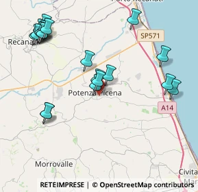 Mappa Via Fratelli Rosselli, 62018 Potenza Picena MC, Italia (4.8185)