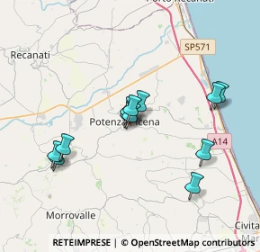 Mappa Via Fratelli Rosselli, 62018 Potenza Picena MC, Italia (3.25667)