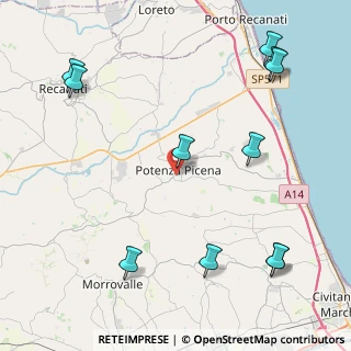 Mappa Via delle Fonti, 62018 Potenza Picena MC, Italia (5.78545)