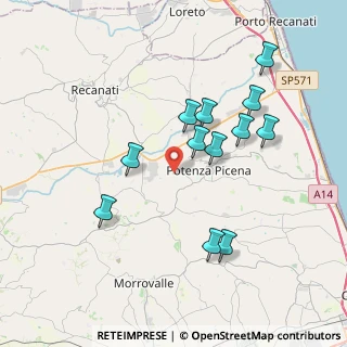Mappa Contrada Case Bruciate, 62018 Potenza Picena MC, Italia (3.70583)