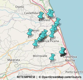 Mappa Via Firmino Guilietti, 62010 Montelupone MC, Italia (6.2995)