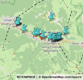 Mappa Strada Gherdeina, 39047 Santa Cristina Valgardena BZ, Italia (1.542)