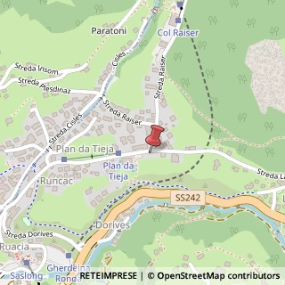 Mappa Strada Plan da Tieja, 76, 39048 Selva di Val Gardena, Bolzano (Trentino-Alto Adige)