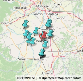 Mappa Via Aulina, 12035 Racconigi CN, Italia (9.9175)