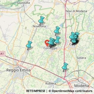 Mappa Correggio - Inc. Via Macero, 42015 Correggio RE, Italia (7.2955)