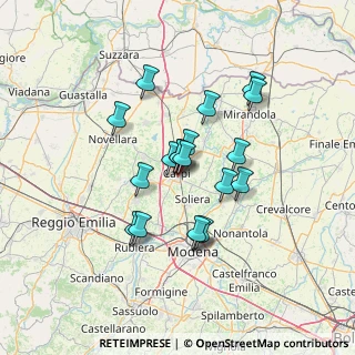 Mappa Via Fernando de Rosa, 41012 Carpi MO, Italia (10.87368)