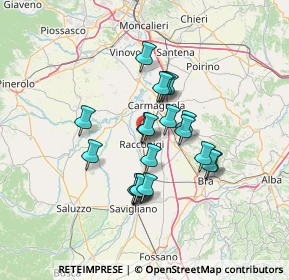 Mappa Via Benvenuto Cellini, 12035 Racconigi CN, Italia (10.8095)