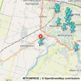 Mappa Strada Vigheffio, 43125 Parma PR, Italia (3.11583)