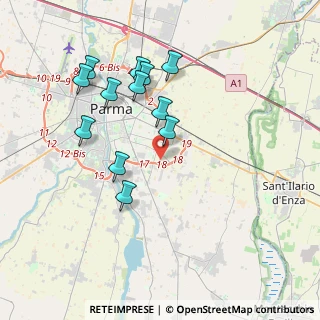 Mappa Strada Budellungo, 43123 Parma PR, Italia (3.68333)