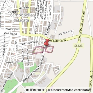 Mappa Via Antonina Lauricella, 27, 92023 Campobello di Licata, Agrigento (Sicilia)