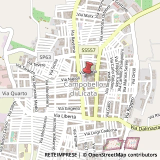 Mappa Piazza XX Settembre, 1, 92023 Campobello di Licata, Agrigento (Sicilia)