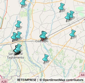 Mappa Via Friuli, 33033 Codroipo UD, Italia (9.3495)