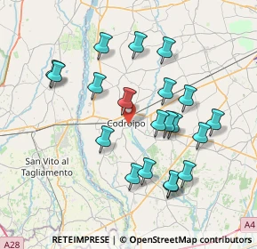 Mappa Via Friuli, 33033 Codroipo UD, Italia (7.2365)