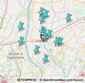 Mappa Via Friuli, 33033 Codroipo UD, Italia (5.83357)