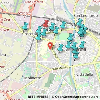 Mappa Via Strela, 43125 Parma PR, Italia (1.025)
