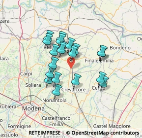 Mappa Via per San Felice, 41031 Camposanto MO, Italia (10.8275)