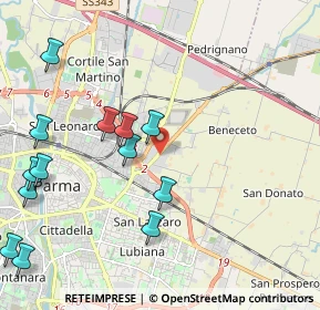 Mappa Largo Ambra Cacciari, 43122 Parma PR, Italia (2.56846)