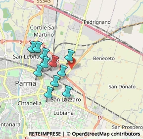 Mappa Largo Ambra Cacciari, 43122 Parma PR, Italia (1.61636)