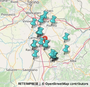 Mappa Bivio Crocetta - Falegnameria, 12040 Carmagnola TO, Italia (10.9195)