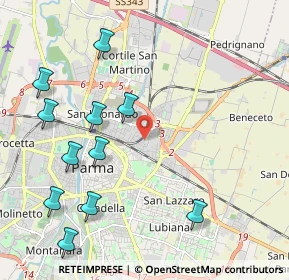 Mappa Via Cocconi Ildebrando, 43122 Parma PR, Italia (2.48273)