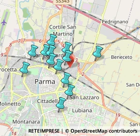 Mappa Via Cocconi Ildebrando, 43122 Parma PR, Italia (1.49538)