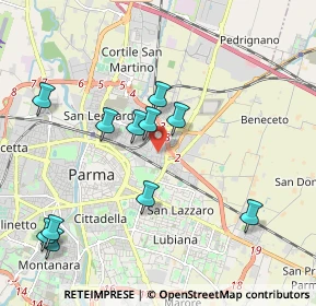 Mappa Via Arturo Scotti, 43122 Parma PR, Italia (2.08636)