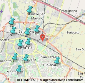Mappa Via Testi Laudeo, 43122 Parma PR, Italia (2.50273)