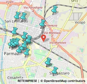 Mappa Via Testi Laudeo, 43122 Parma PR, Italia (1.21)