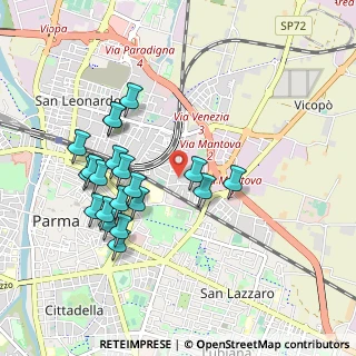 Mappa Via G. Tartini, 43122 Parma PR, Italia (0.9435)