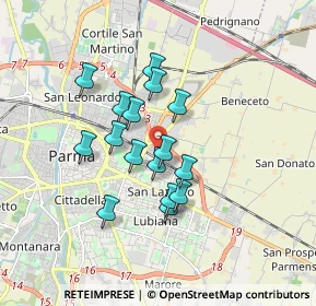 Mappa Via Beato Angelico, 43123 Parma PR, Italia (1.36188)