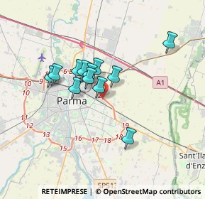 Mappa Via da Erba Edoari Mario, 43123 Parma PR, Italia (2.63917)