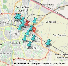 Mappa Via da Erba Edoari Mario, 43123 Parma PR, Italia (1.61143)