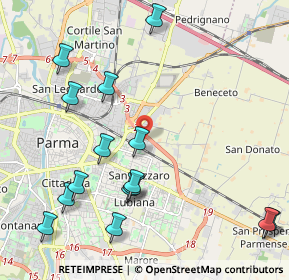 Mappa Via da Erba Edoari Mario, 43123 Parma PR, Italia (2.52067)