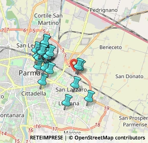 Mappa Via da Erba Edoari Mario, 43123 Parma PR, Italia (1.6675)