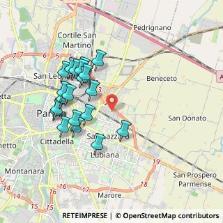 Mappa Via da Erba Edoari Mario, 43123 Parma PR, Italia (1.801)