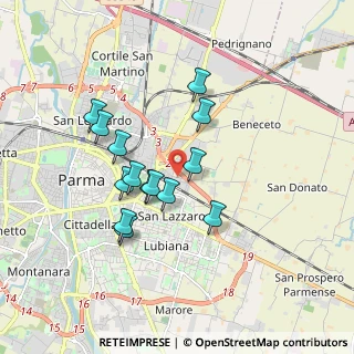 Mappa Via da Erba Edoari Mario, 43123 Parma PR, Italia (1.52643)