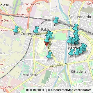 Mappa Via F. Leporati, 43125 Parma PR, Italia (1.063)