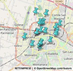 Mappa Via Bruno Bucci, 43126 Parma PR, Italia (1.3775)