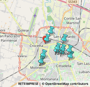 Mappa Via Bruno Bucci, 43126 Parma PR, Italia (1.55417)