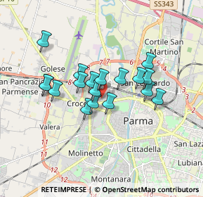 Mappa Via Bruno Bucci, 43126 Parma PR, Italia (1.36111)