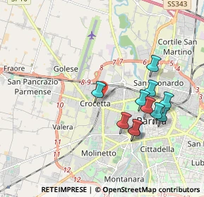 Mappa Via Gian Lorenzo Bernini, 43126 Parma PR, Italia (1.82364)