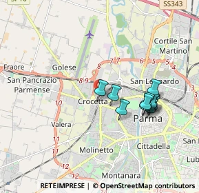 Mappa Via Gian Lorenzo Bernini, 43126 Parma PR, Italia (1.63091)