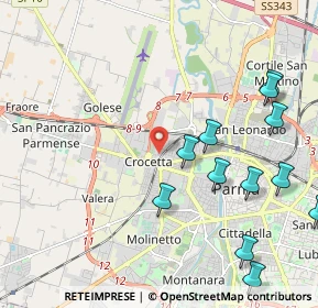 Mappa Via Gian Lorenzo Bernini, 43126 Parma PR, Italia (2.70462)