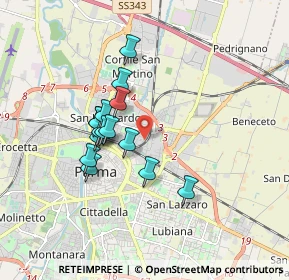 Mappa Via Montello, 43122 Parma PR, Italia (1.436)